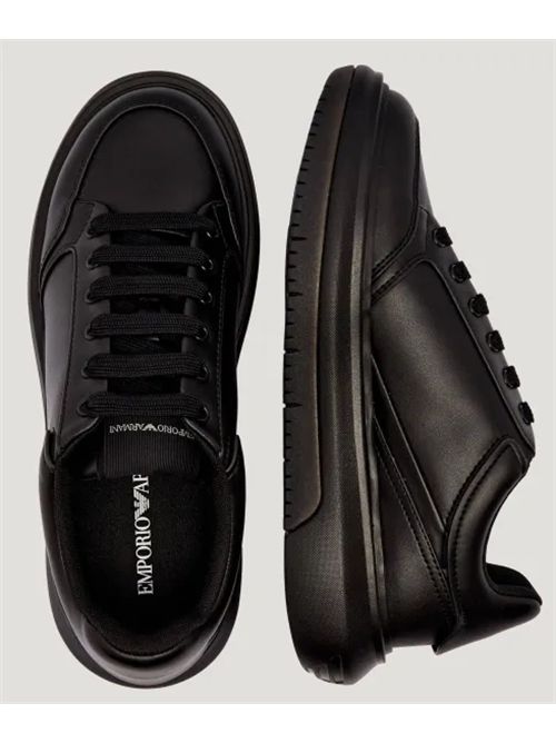 LEATHER SNEAKERS EMPORIO ARMANI | EM003666.AF18226UC001 BLACK